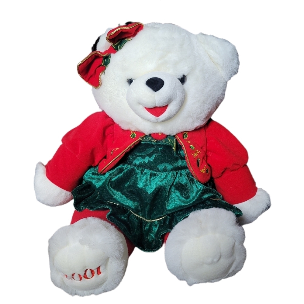 Vintage Snowflake Teddy 2001 Plush 23" Christmas Girl TB Trading Co